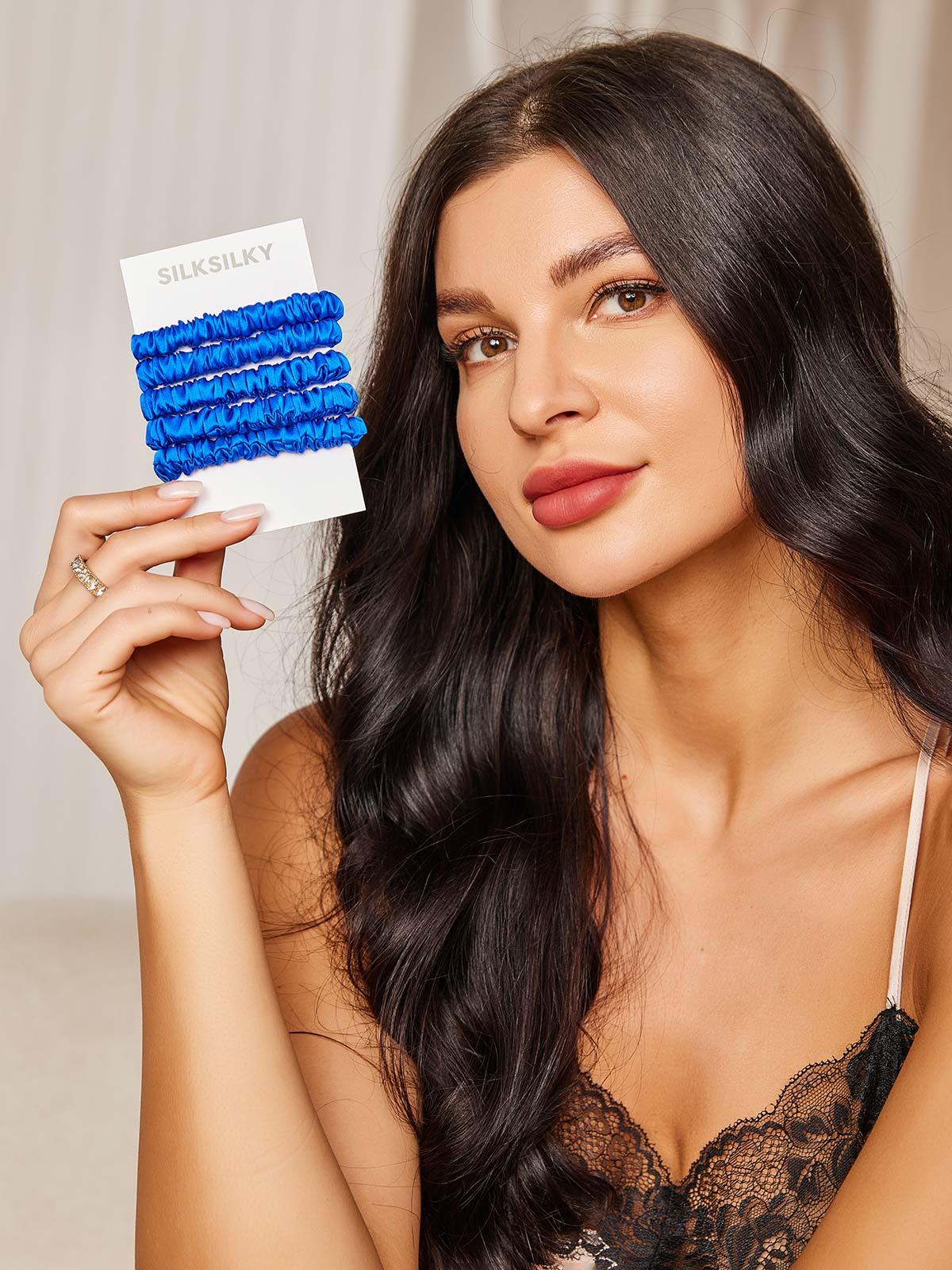 [Bleu] SilkSilky-FR 19Momme Scrunchie 001
