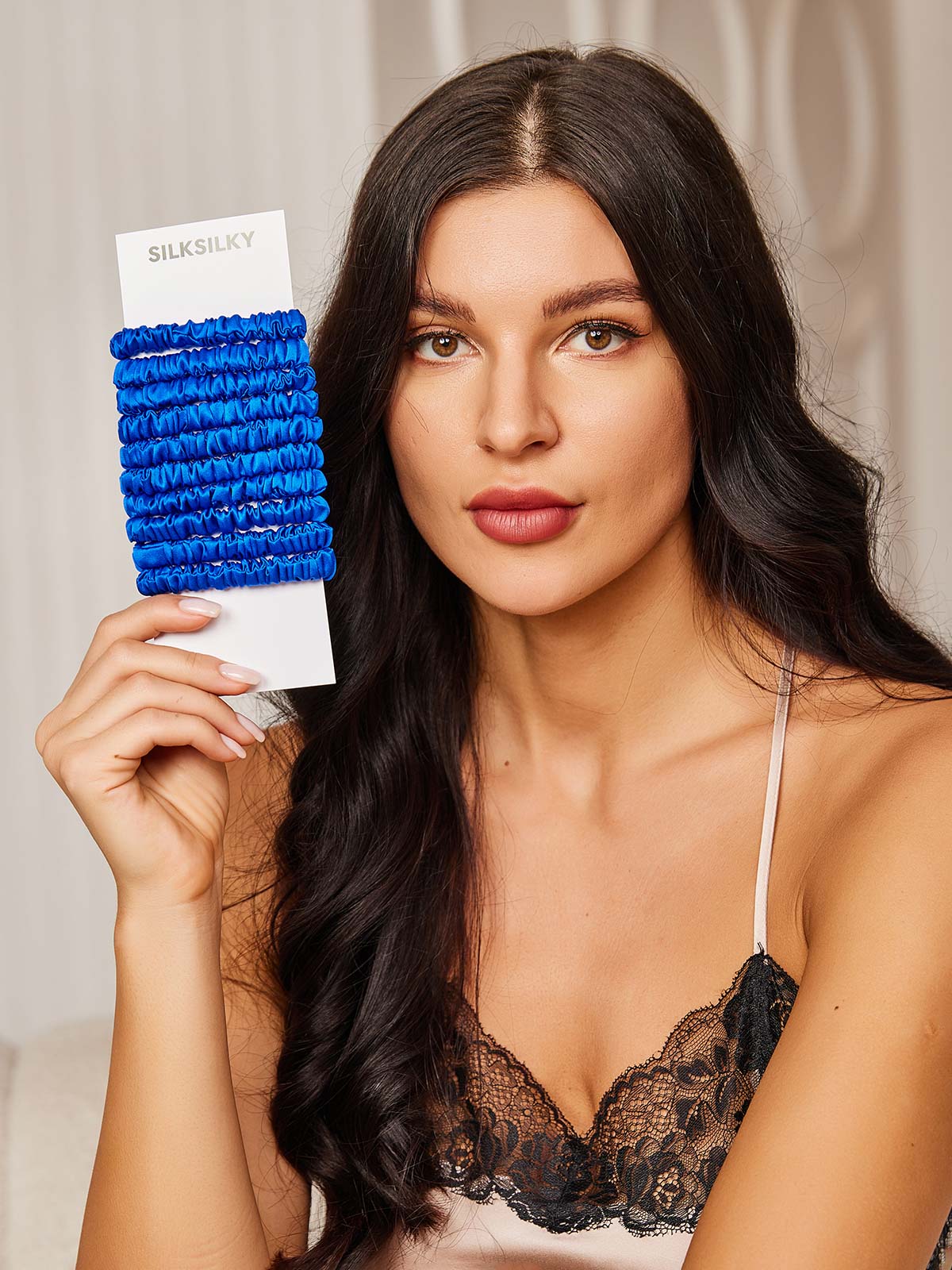 [Bleu] SilkSilky-FR 19Momme Scrunchie 002