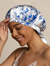 [Porcelaine Bleu Et Blanc] SilkSilky-FR Bonnets de Nuit 001