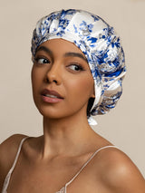 [Porcelaine Bleu Et Blanc] SilkSilky-FR Bonnets de Nuit 002