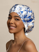 [Porcelaine Bleu Et Blanc] SilkSilky-FR Bonnets de Nuit 003