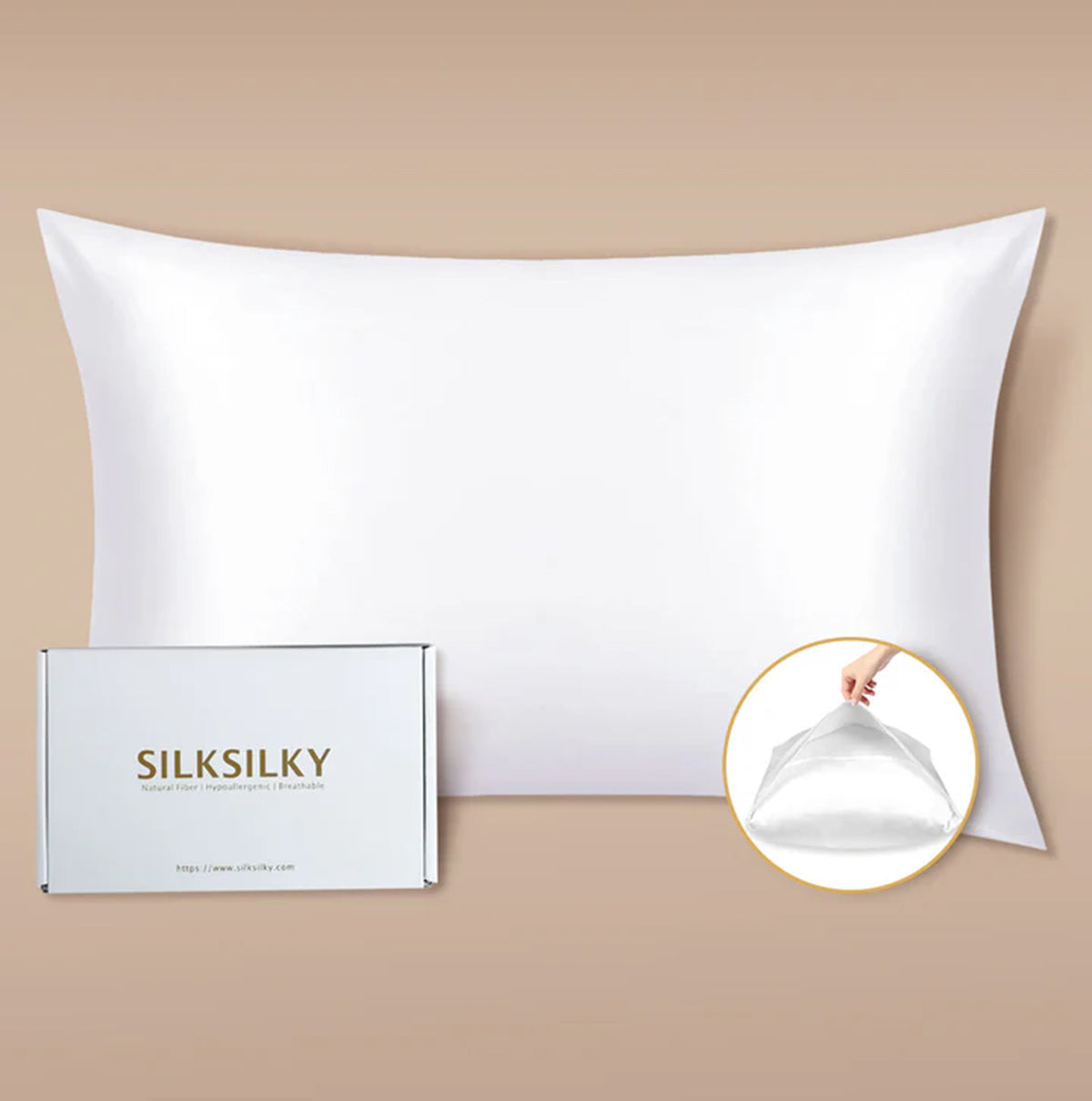 [Gris Foncé] SilkSilky-FR 30Momme Pure Soie Pillowcase 001