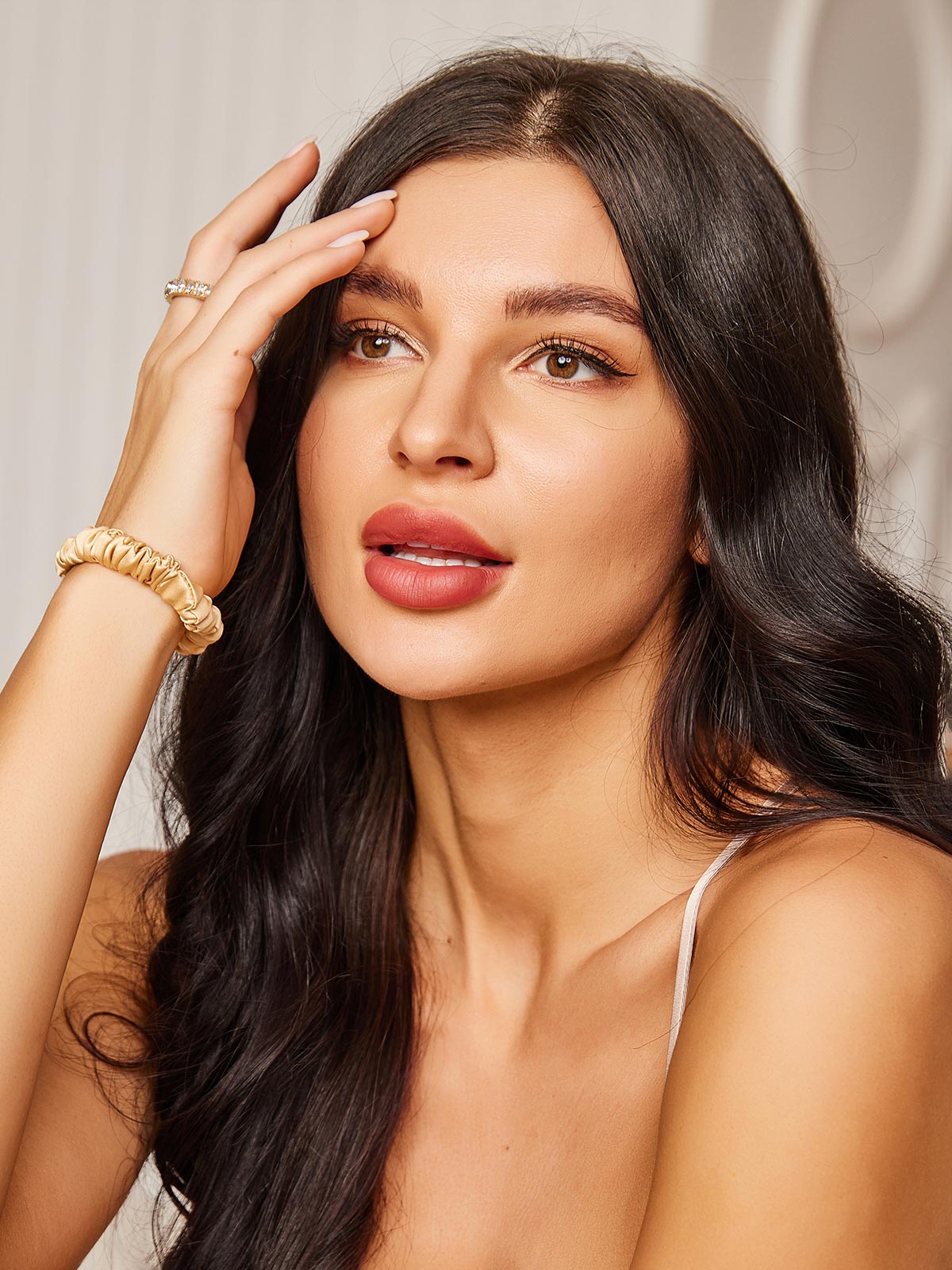 [Champagne] SilkSilky-FR 19Momme Scrunchie 002