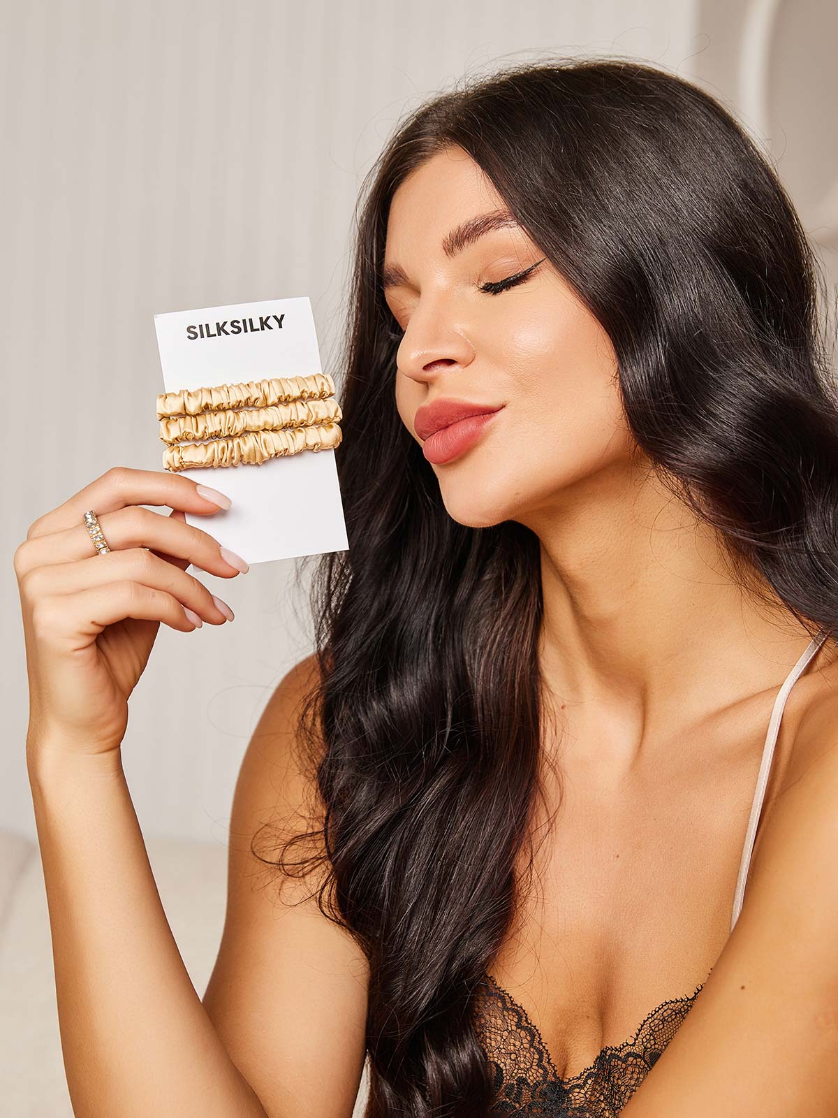 [Champagne] SilkSilky-FR 19Momme Scrunchie 002