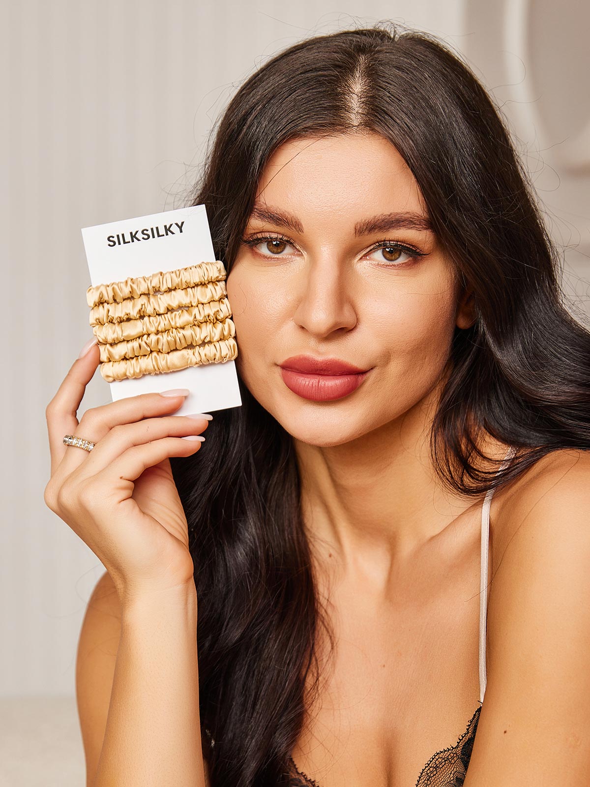 [Champagne] SilkSilky-FR 19Momme Scrunchie 003