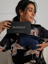 [Bleu Foncé] SilkSilky-FR 19Momme Pure Soie Pillowcase Set 002