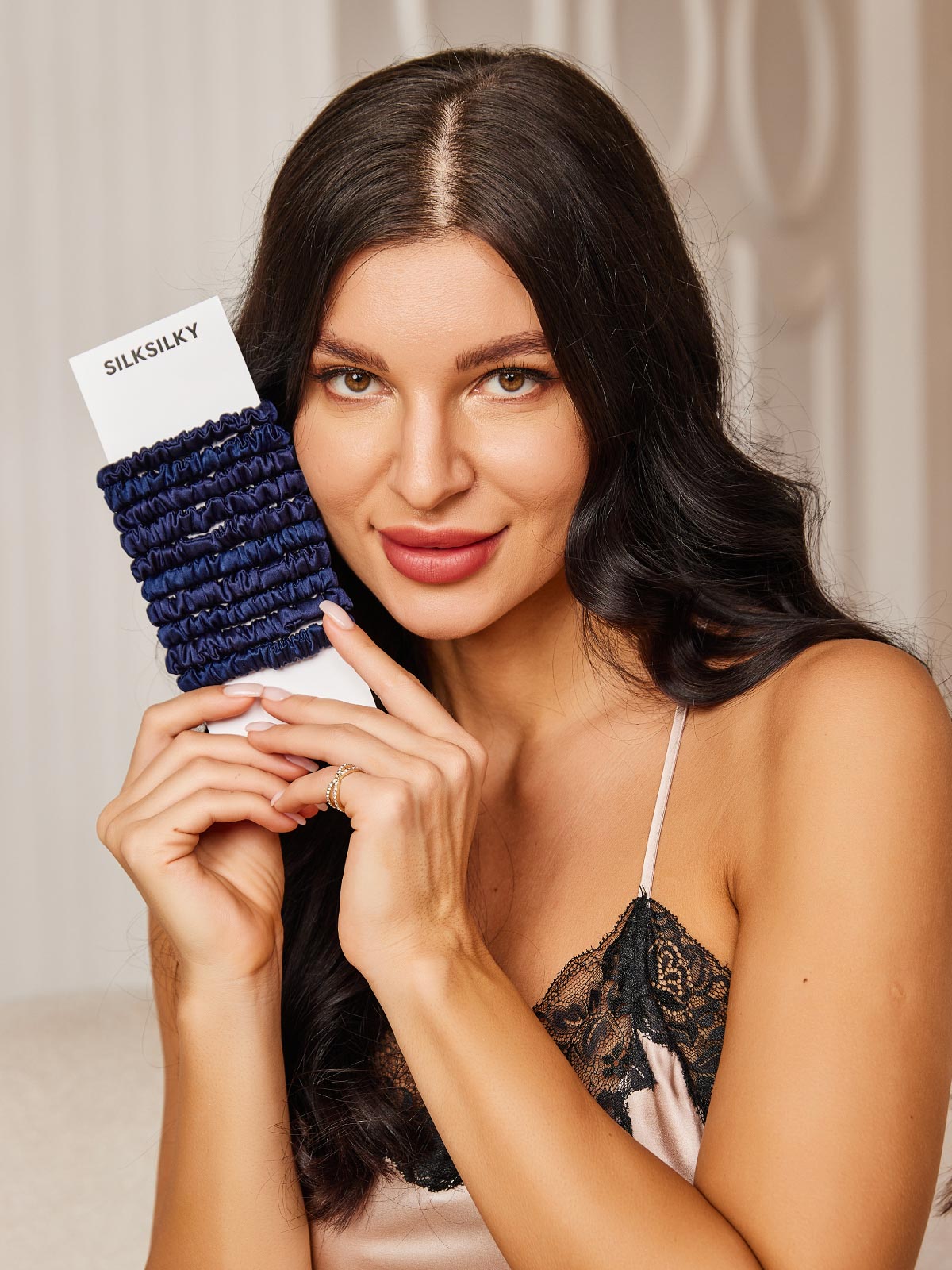 [Bleu Foncé] SilkSilky-FR 19Momme Scrunchie 003