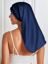 [Bleu Foncé] SilkSilky-FR Pure Soie Sleep Cap 006