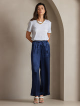 [Bleu Foncé] SilkSilky-FR Femme Pantalons 006