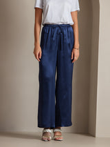 [Bleu Foncé] SilkSilky-FR Femme Pantalons 001