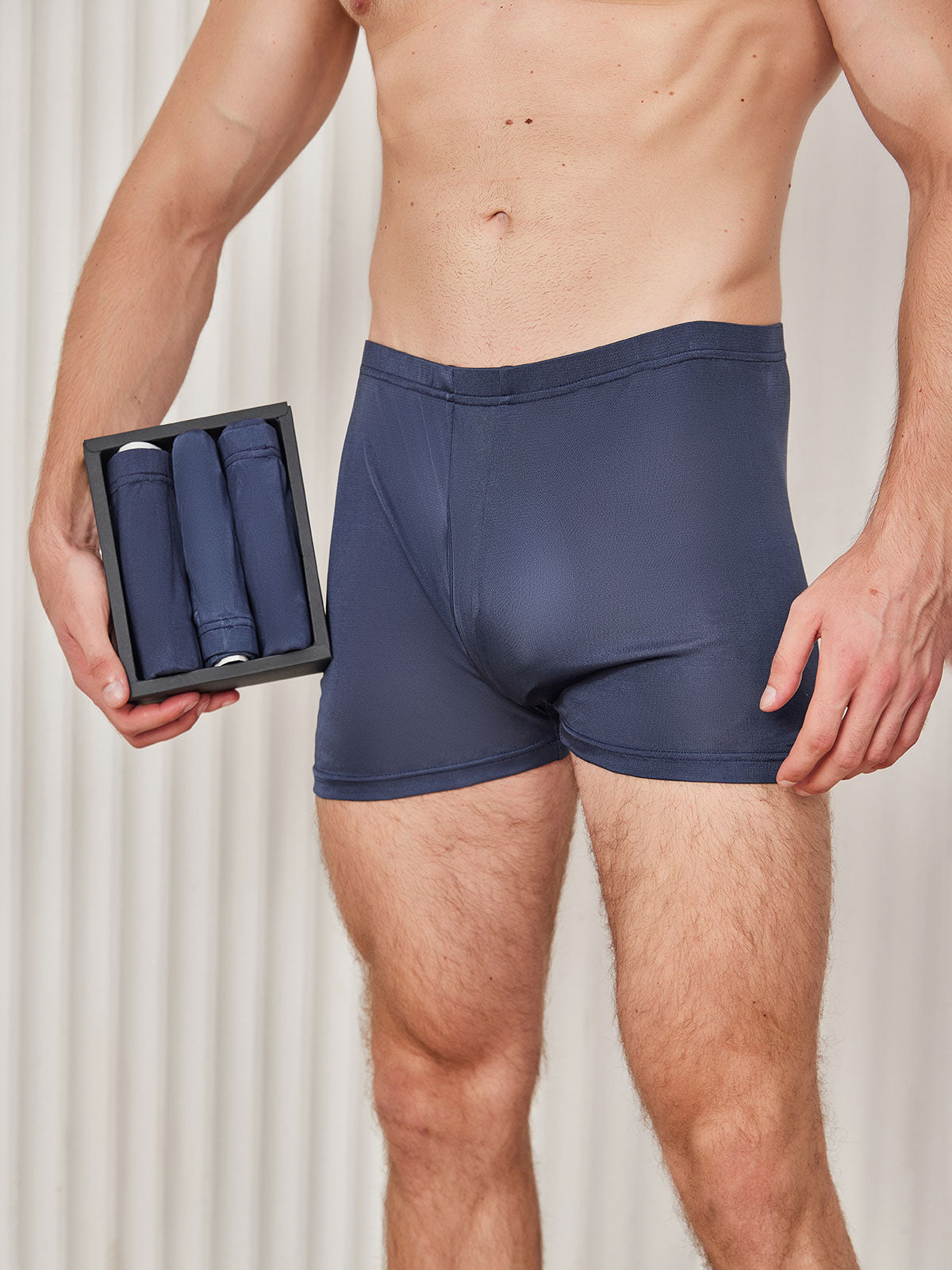 [Bleu Foncé] SilkSilky-FR Homme Sous-vêtements 001