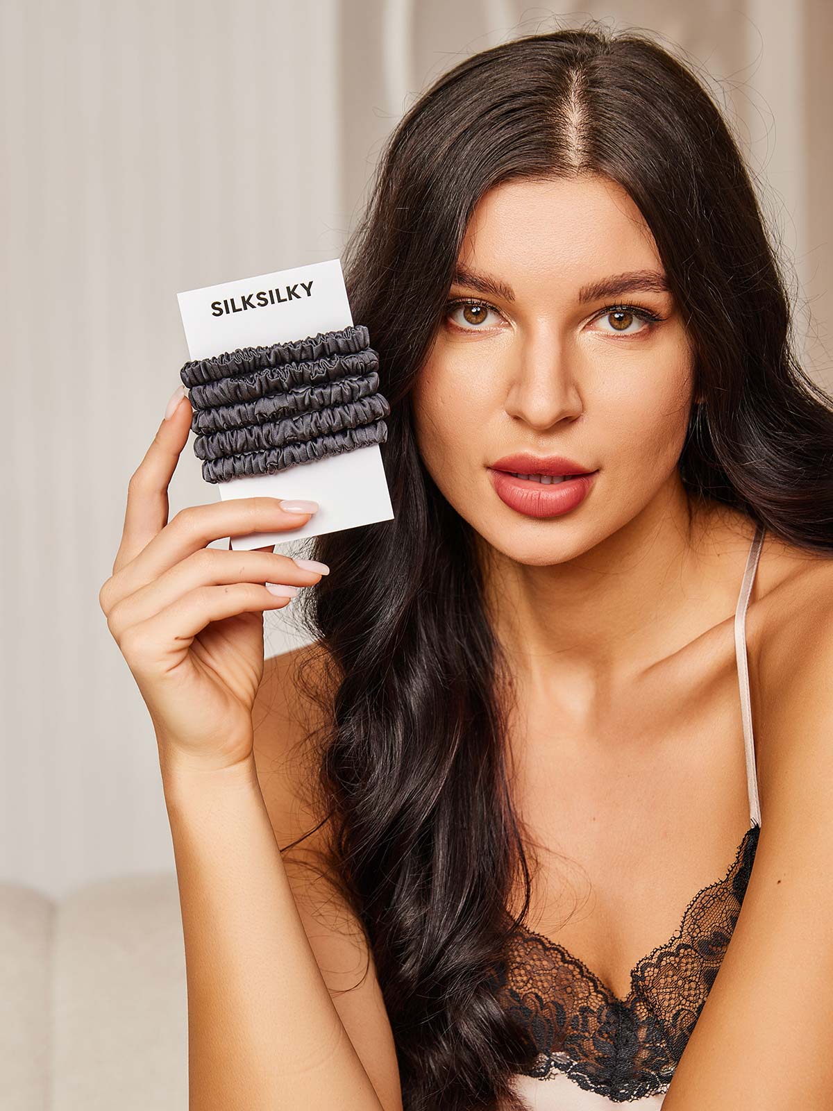 [Gris Foncé] SilkSilky-FR 19Momme Scrunchie 001