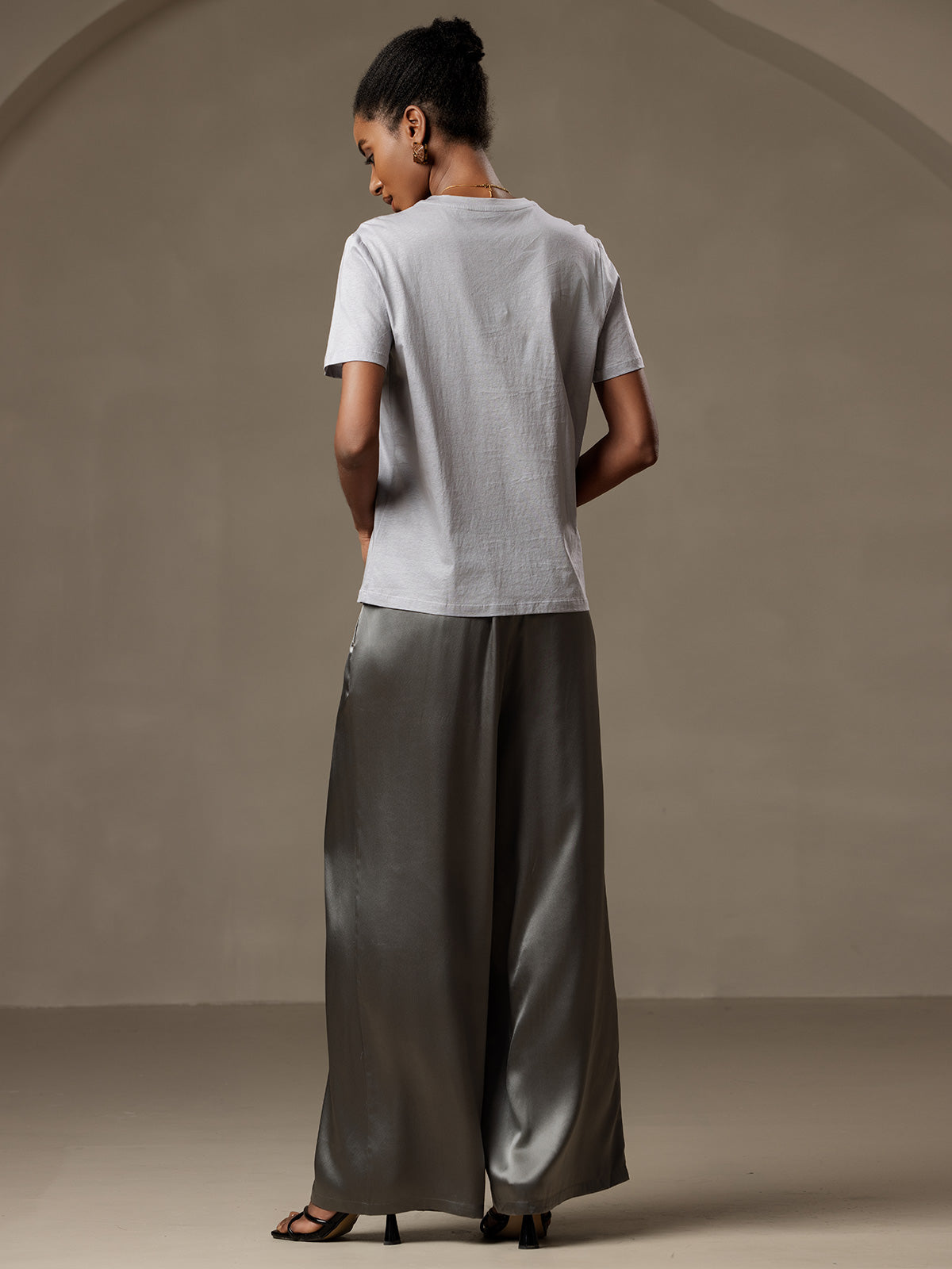 [Gris Foncé] SilkSilky-FR Femme Pantalons 002