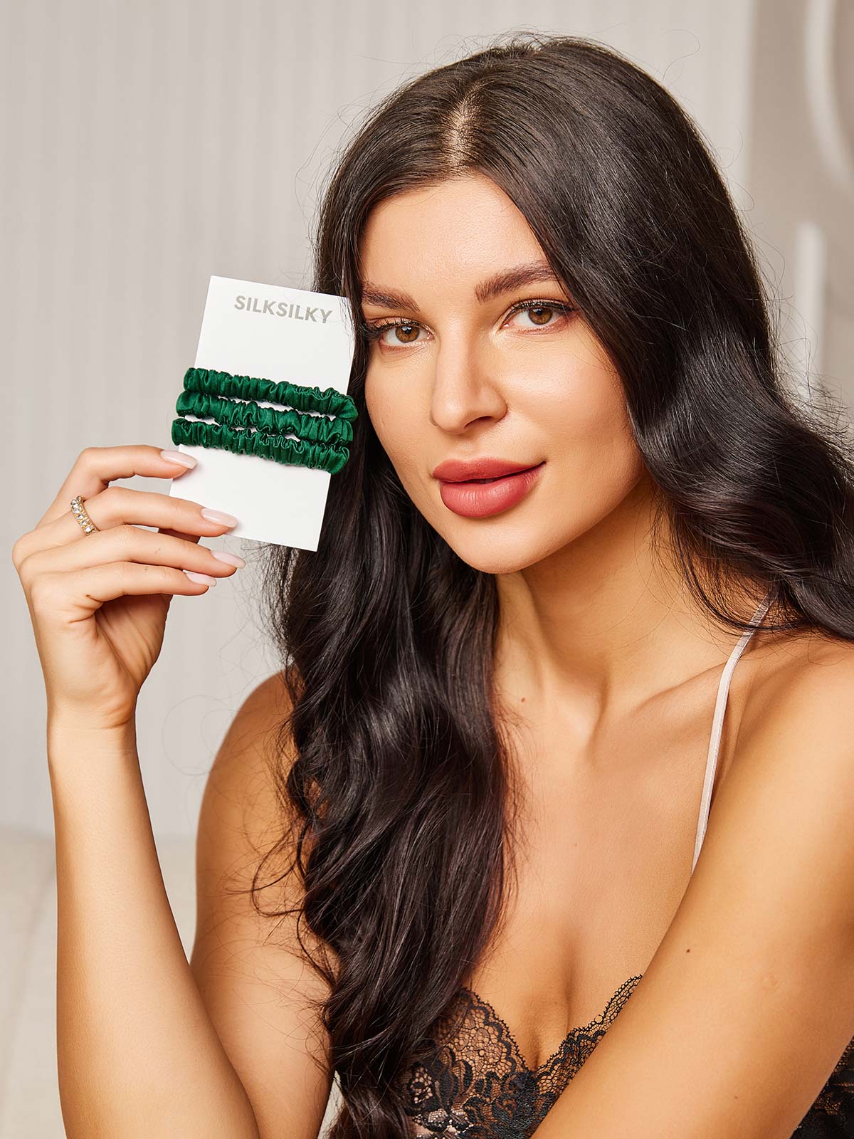 [Vert Foncé] SilkSilky-FR 19Momme Scrunchie 003