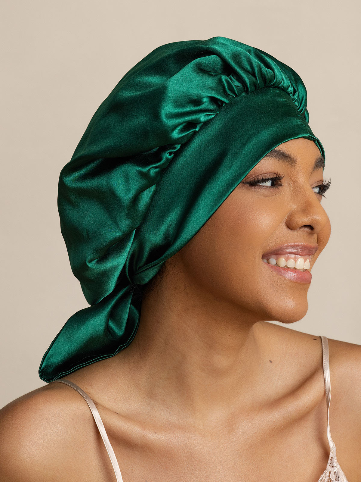 [Vert Foncé] SilkSilky-FR Pure Soie Sleep Cap 003