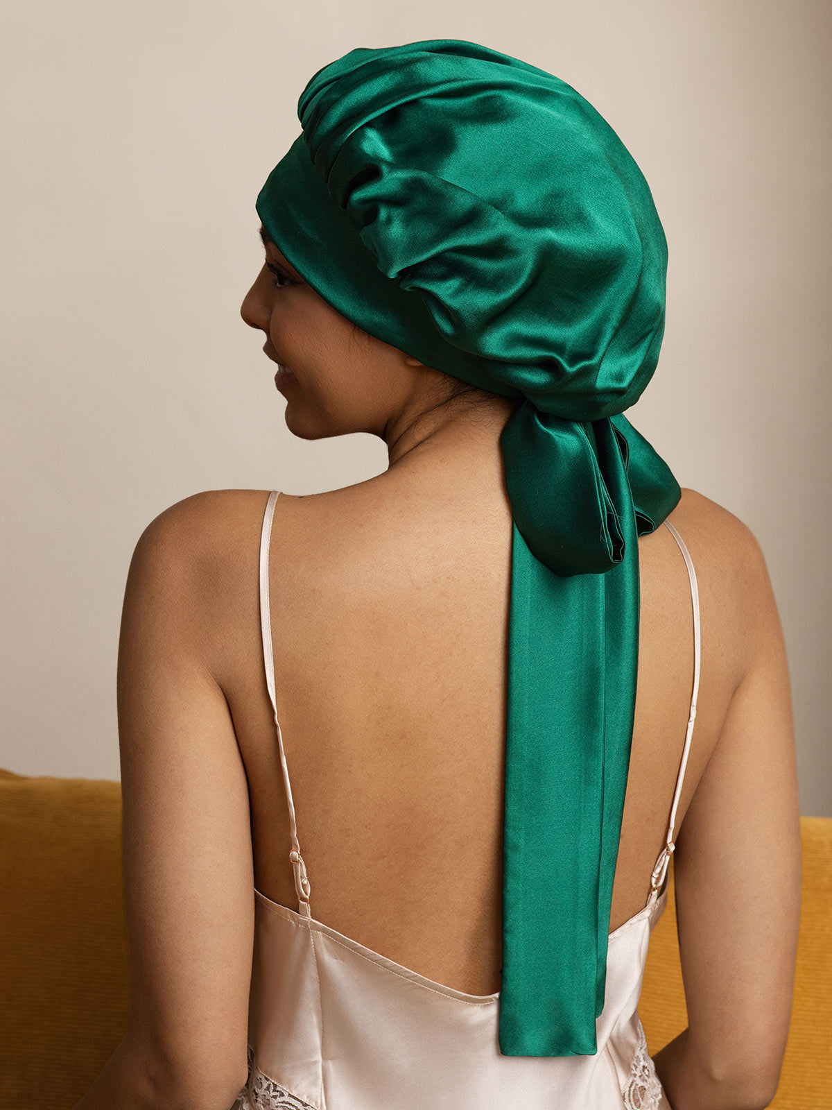 [Vert Foncé] SilkSilky-FR Pure Soie Sleep Cap 005