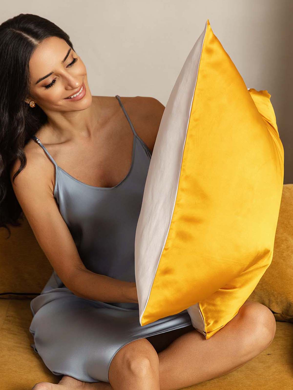 Taie D’Oreiller En Soie De Mûrier 100% 22Momme - Design Bicolore