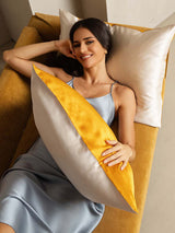 [Gold+BeigeClair] SilkSilky-FR 19Momme Taies d'Oreiller 003