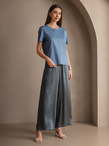 [Bleu Grisâtre] SilkSilky-FR Femme Pantalons 004