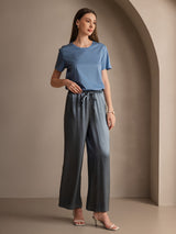 [Bleu Grisâtre] SilkSilky-FR Femme Pantalons 006
