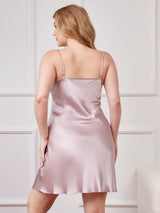 [Lavande] SilkSilky-FR Fines Brides Col V Robes grande tailles 002