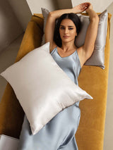[GrisClair+Blanc] SilkSilky-FR 19Momme Taies d'Oreiller 004