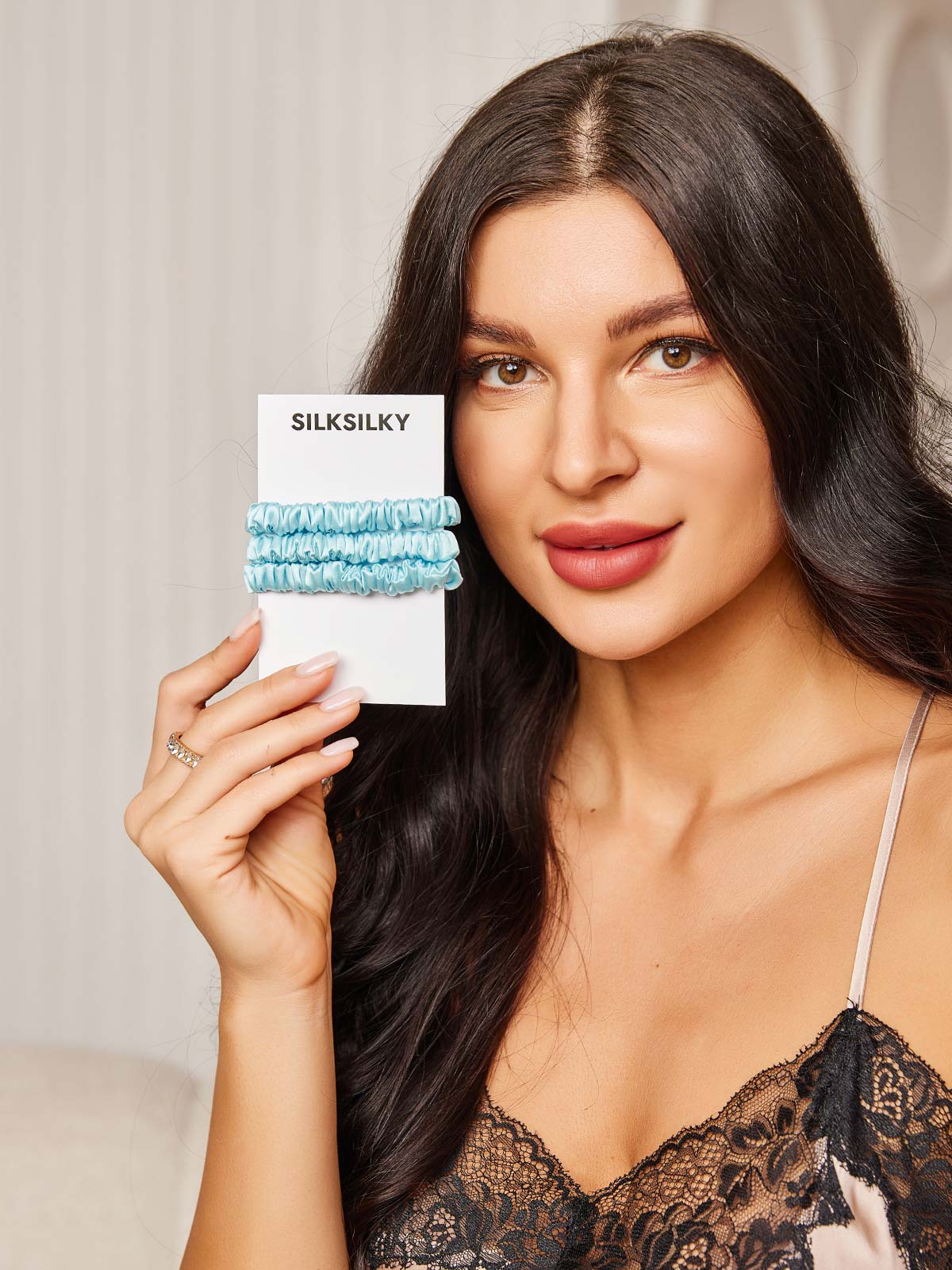 [Bleu Clair] SilkSilky-FR 19Momme Scrunchie 001