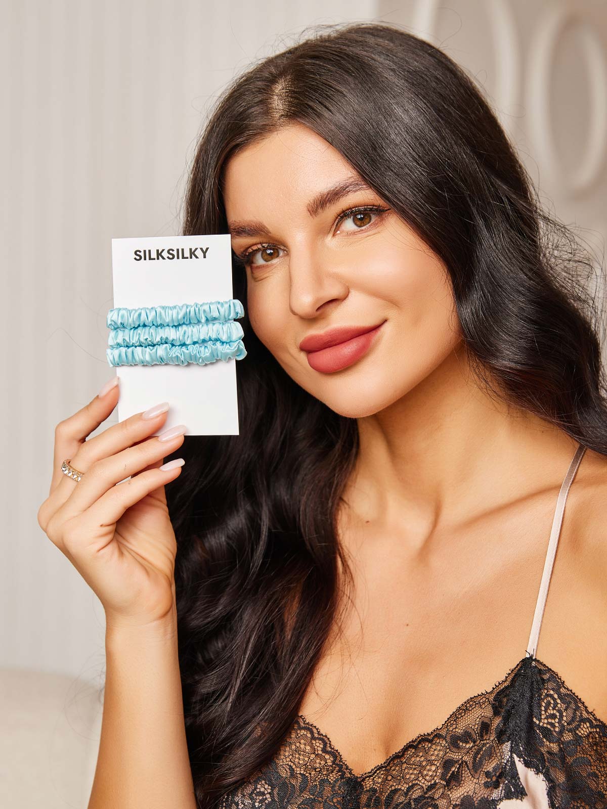 [Bleu Clair] SilkSilky-FR 19Momme Scrunchie 002