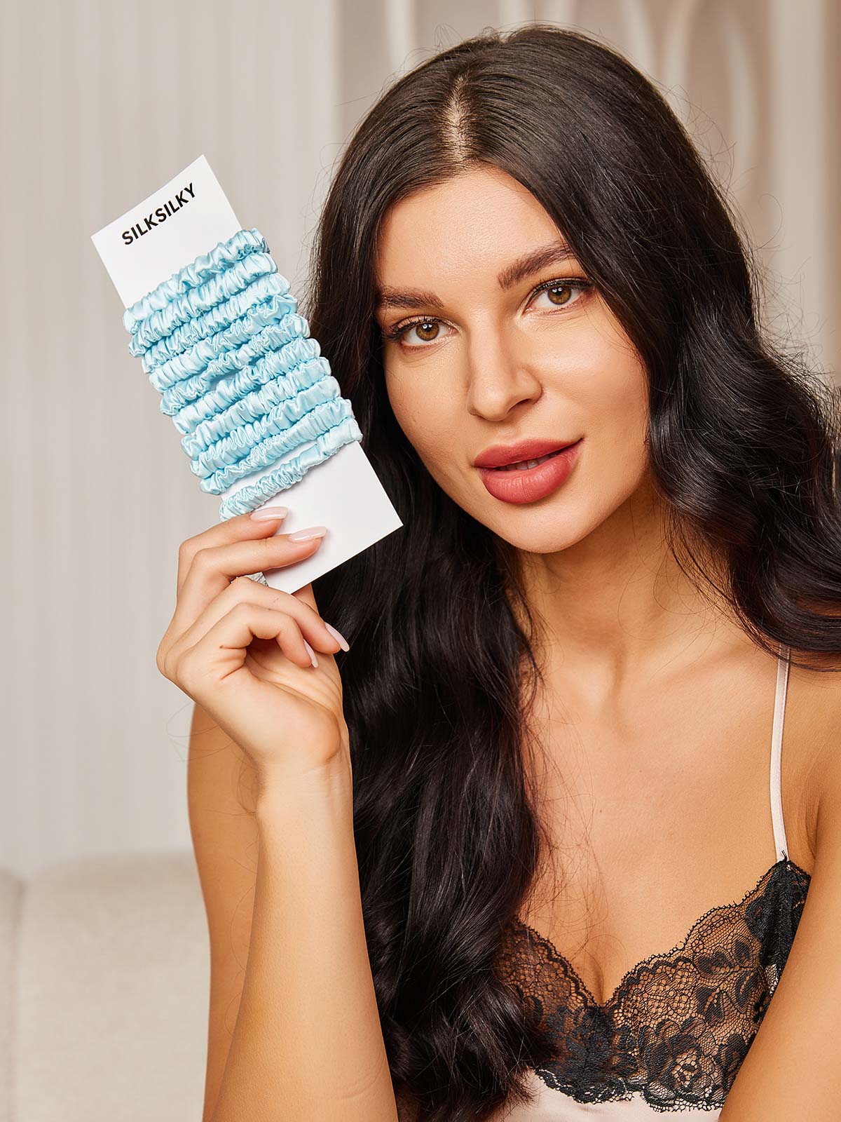 [Bleu Clair] SilkSilky-FR 19Momme Scrunchie 002