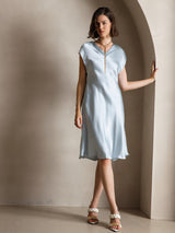 [Bleu Clair] SilkSilky-FR Sans manches Robes 001