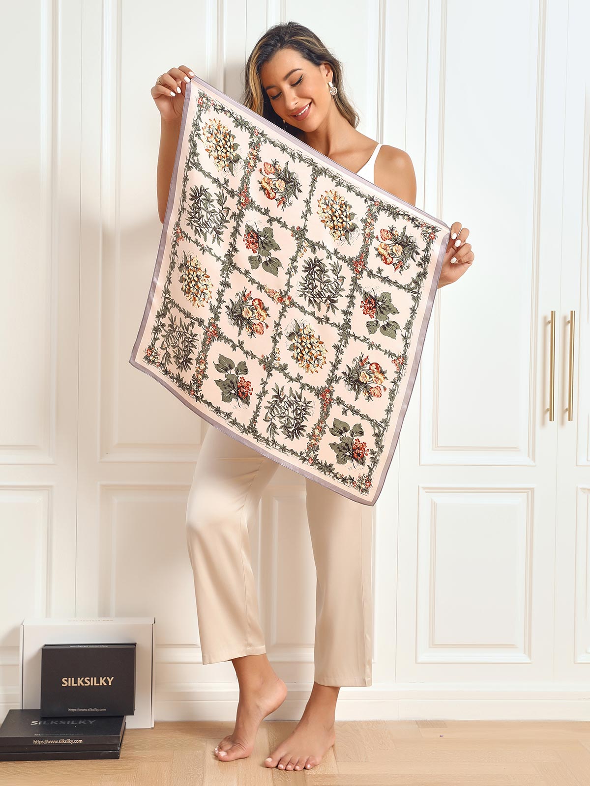 [P053] SilkSilky-FR Pure Soie Scarf 002