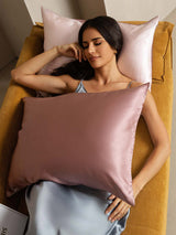 [MauvePâle+RoseClair] SilkSilky-FR 19Momme Taies d'Oreiller 004
