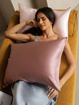 [MauvePâle+RoseClair] SilkSilky-FR 22Momme Pure Soie Pillowcase 004