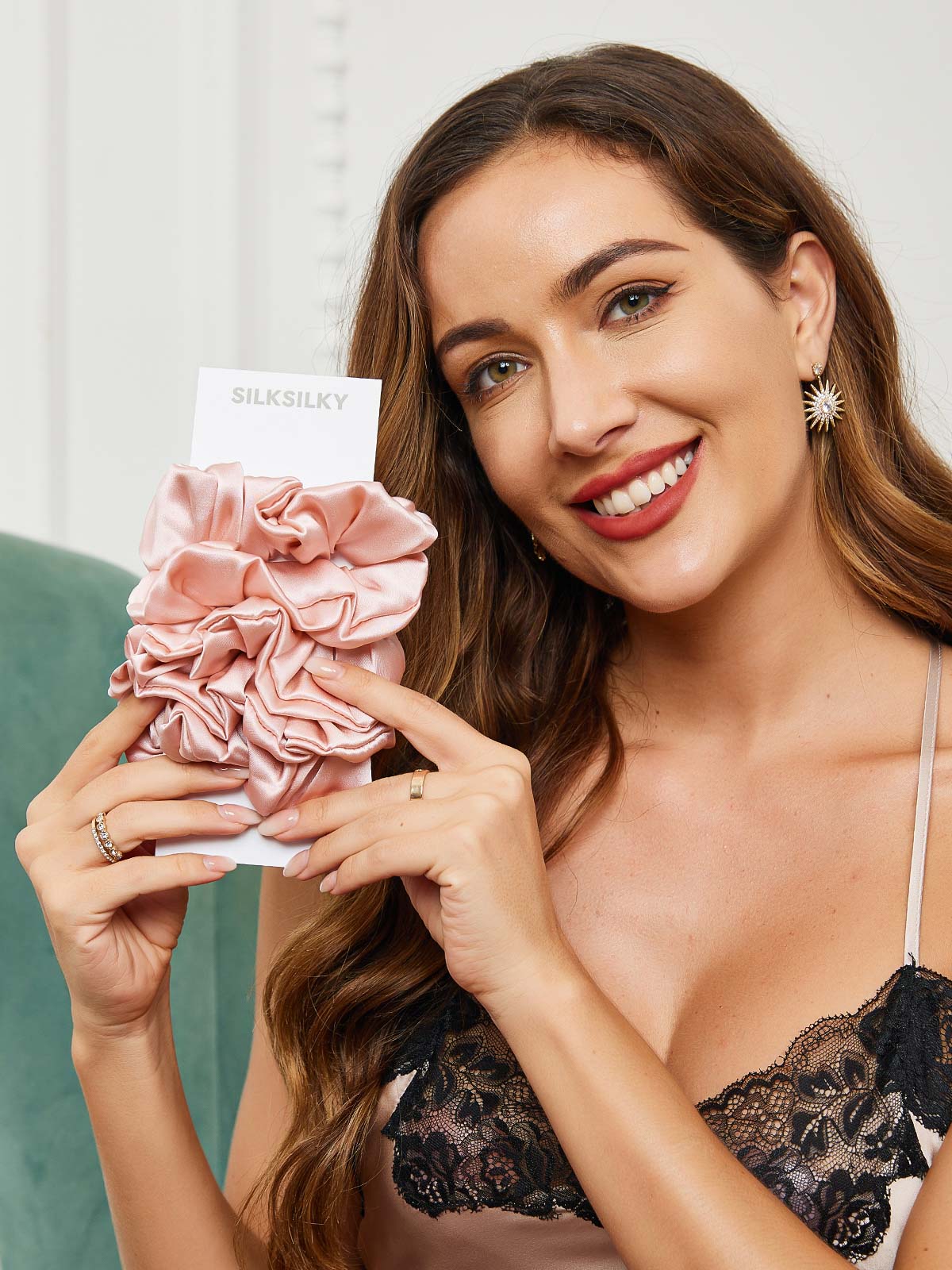 [Rose] SilkSilky-FR 19Momme Scrunchie 002