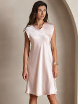 [Rose] SilkSilky-FR Sans manches Robes 006
