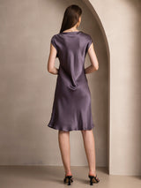 [Gris Pourpre] SilkSilky-FR Sans manches Robes 002