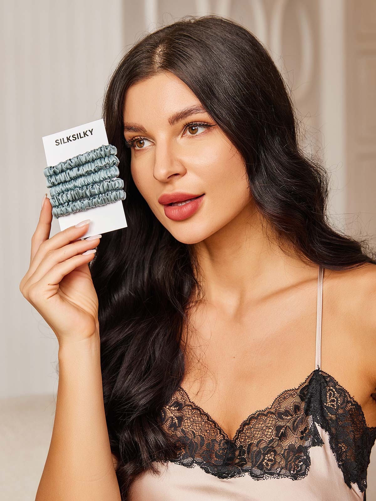 [Bleu Acier] SilkSilky-FR 19Momme Scrunchie 001