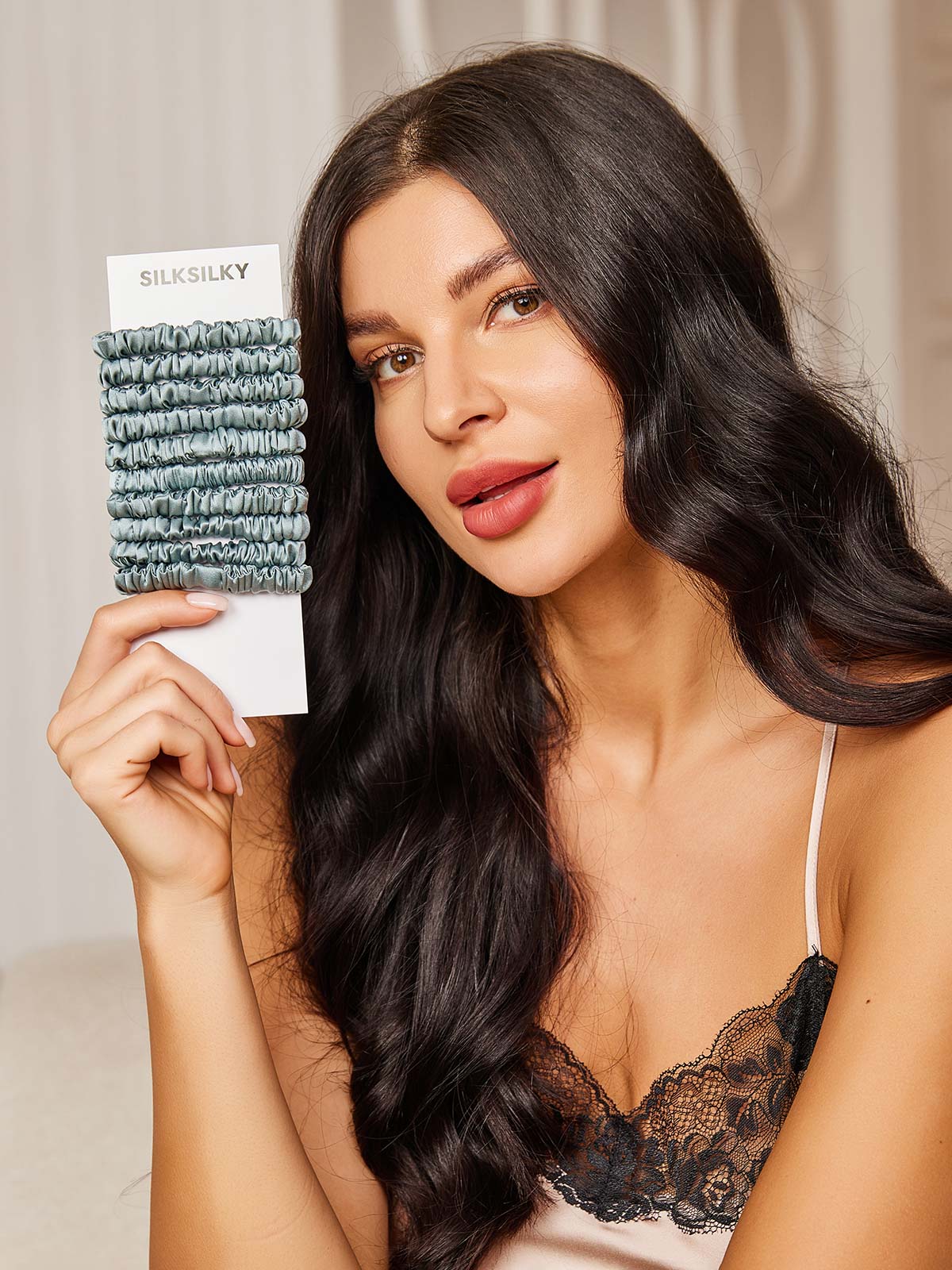 [Bleu Acier] SilkSilky-FR 19Momme Scrunchie 002