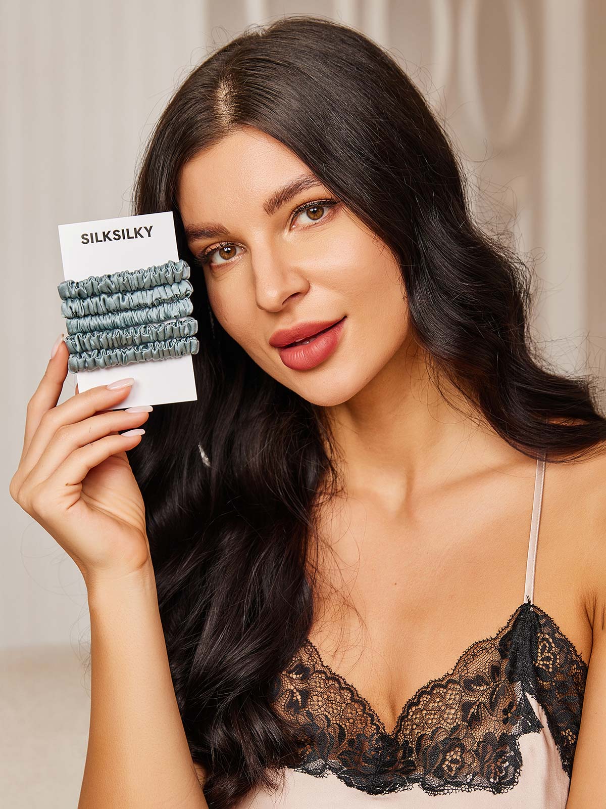 [Bleu Acier] SilkSilky-FR 19Momme Scrunchie 003