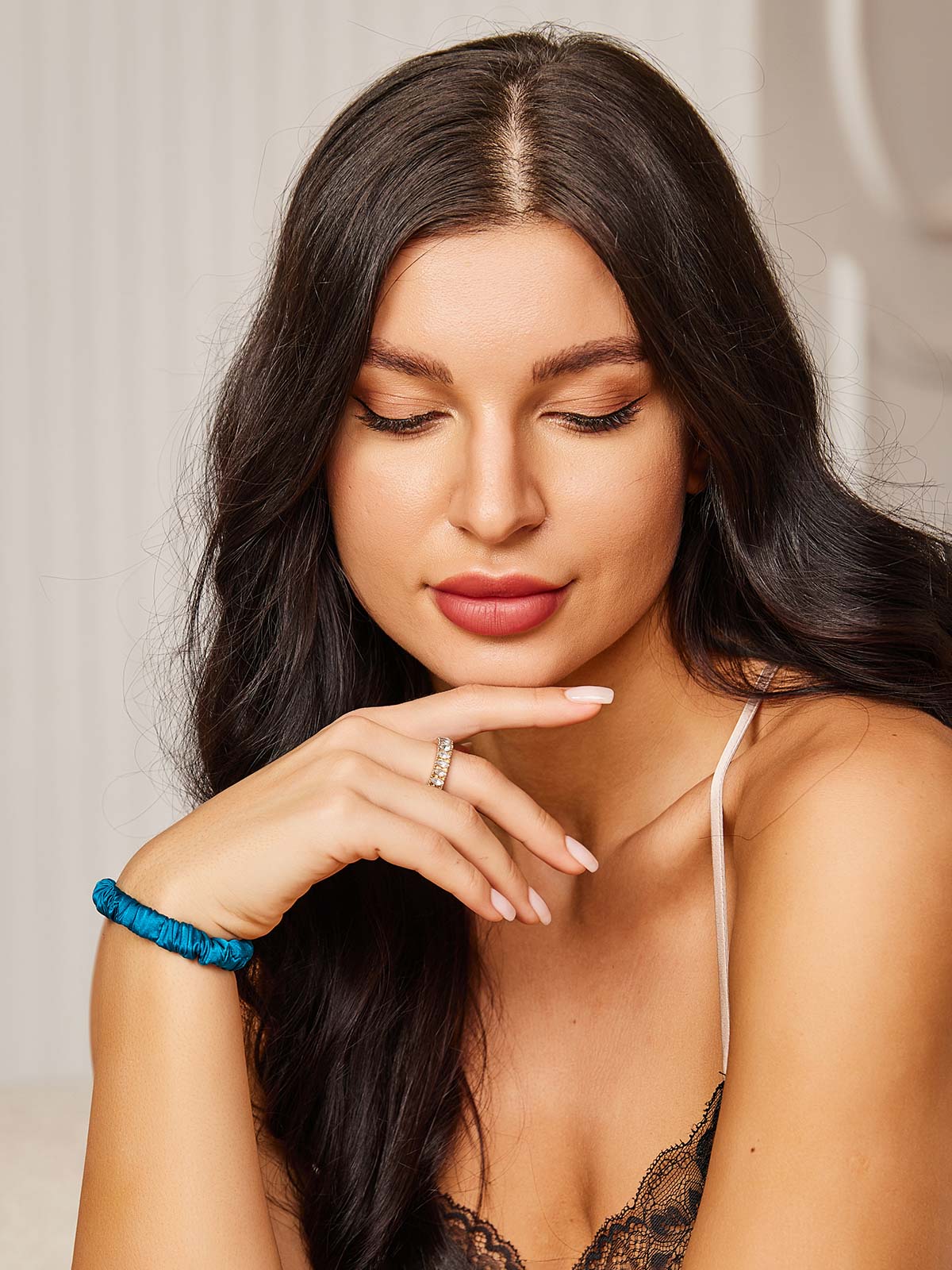 [Bleu Royal] SilkSilky-FR 19Momme Scrunchie 002