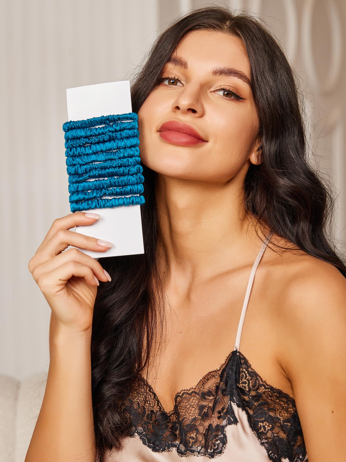 [Bleu Royal] SilkSilky-FR 19Momme Scrunchie 002