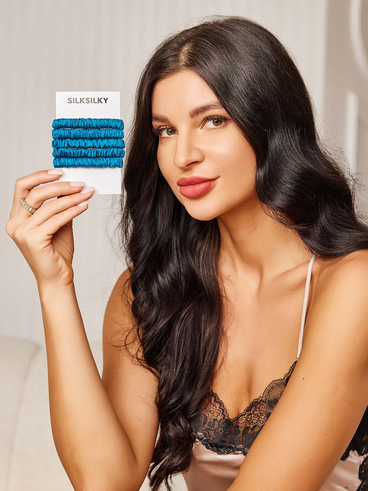 [Bleu Royal] SilkSilky-FR 19Momme Scrunchie 002