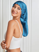 [Bleu Royal] SilkSilky-FR Pure Soie Sleep Cap 004