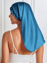 [Bleu Royal] SilkSilky-FR Pure Soie Sleep Cap 006
