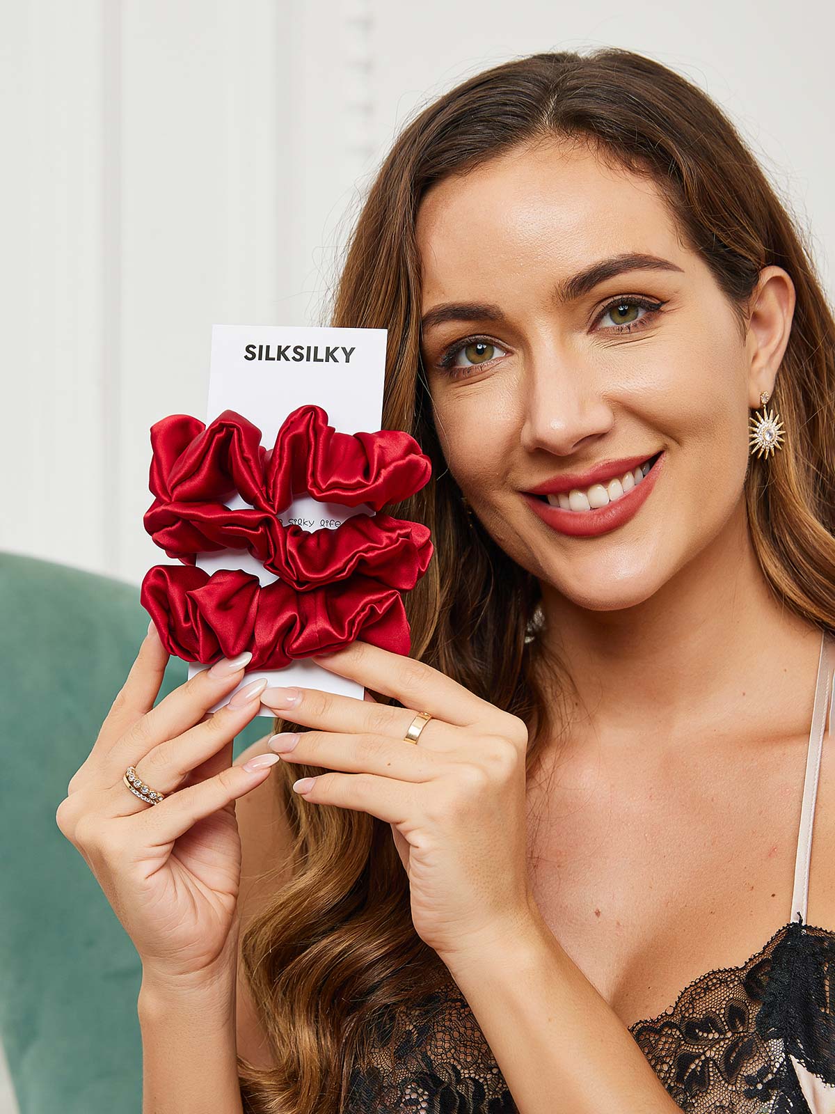 [Rouge Vineux] SilkSilky-FR 19Momme Scrunchie 001