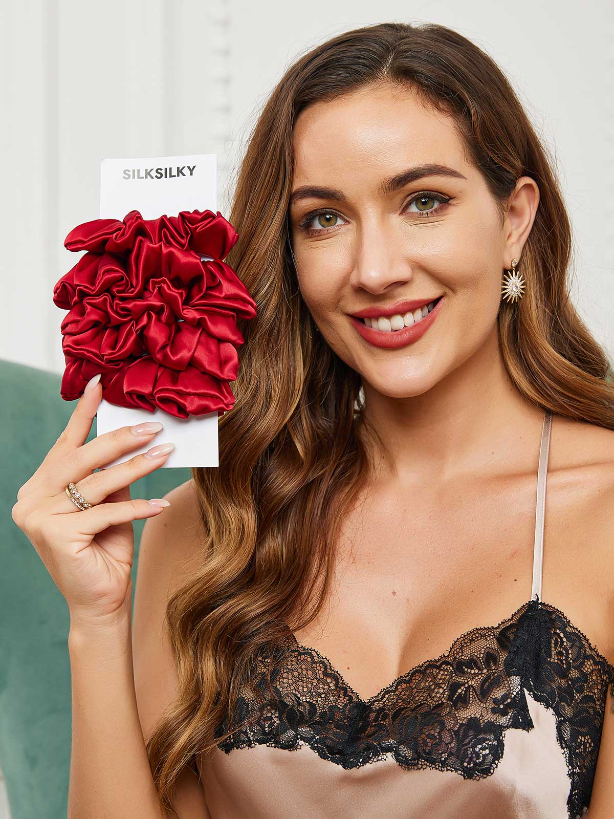 [Rouge Vineux] SilkSilky-FR 19Momme Scrunchie 002