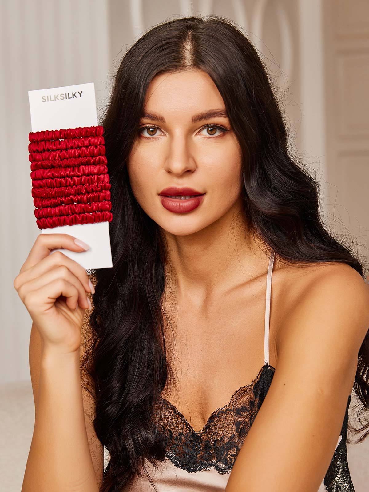 [Rouge Vineux] SilkSilky-FR 19Momme Scrunchie 002