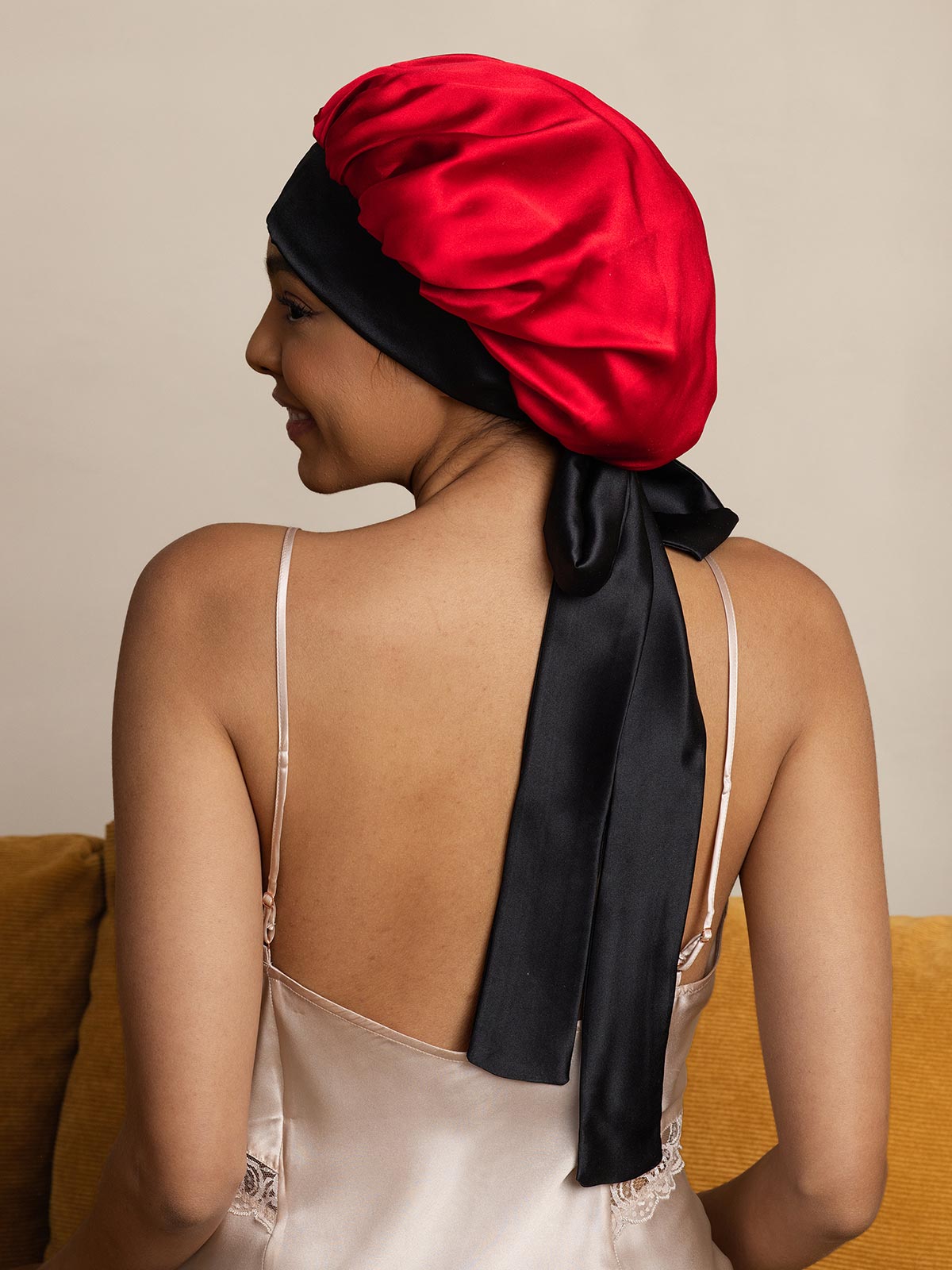 [Rouge Vineux] SilkSilky-FR Pure Soie Sleep Cap 001