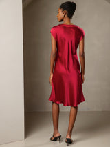 [Rouge Vineux] SilkSilky-FR Sans manches Robes 002