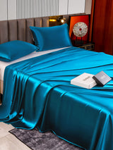 [Bleu Royal] SilkSilky-FR 22Momme Parure de Lit Soie 004